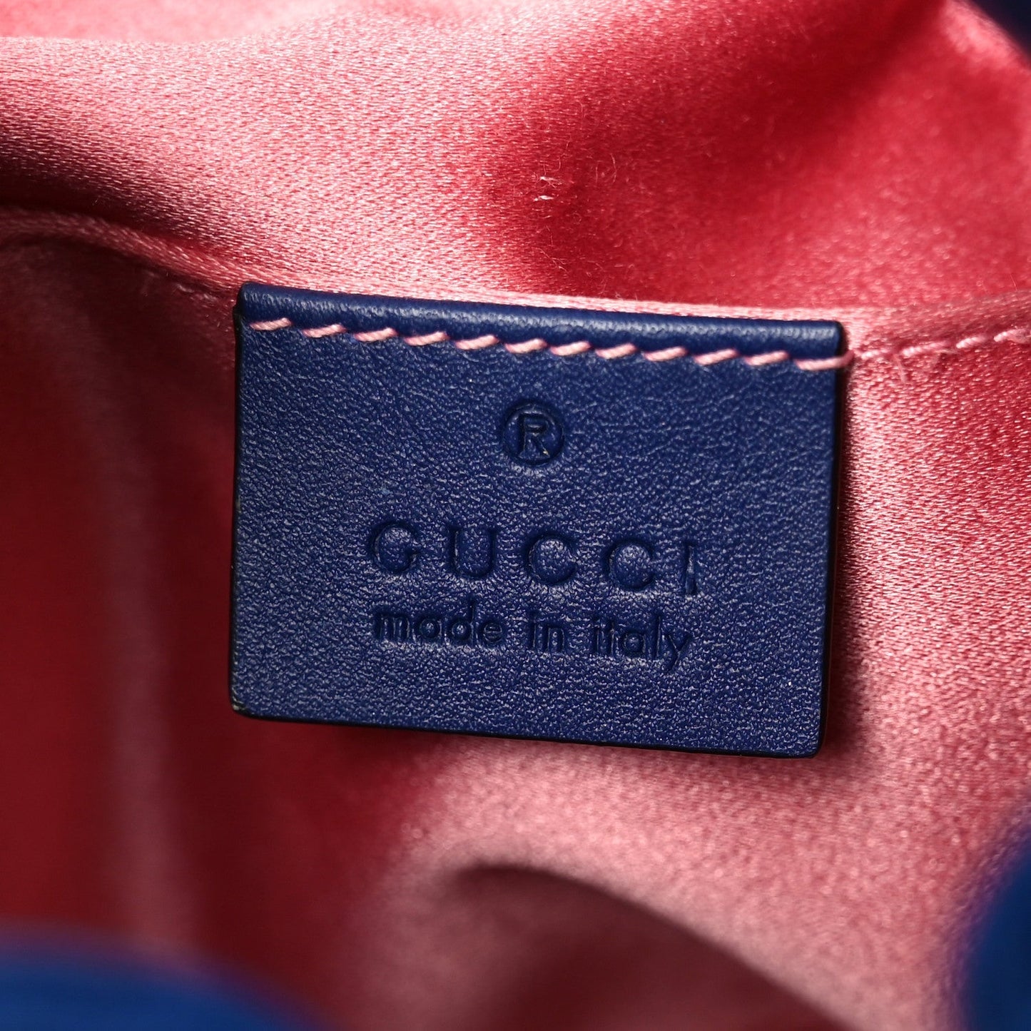 Velvet Matelasse GG Marmont Bucket Bag Cobalt Blue