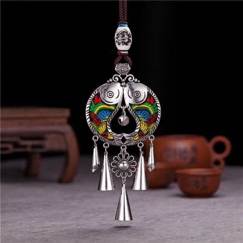 Women Vintage Floral Silver Fashion Long Necklace