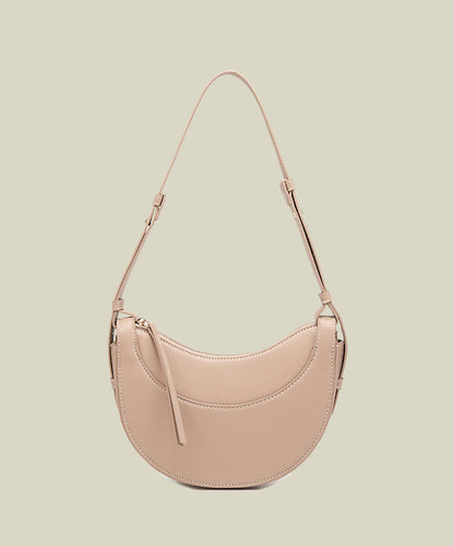 Style Brown Solid Durable Versatile Faux Leather Saddle Bag