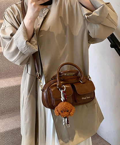 New Black Pockets Versatile Faux Leather Tote Bag