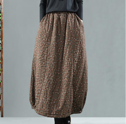 Vintage Thick Printed Quilted Skirt