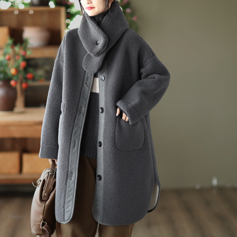 Fashion Mid-Length Sherpa Thermal Jacket