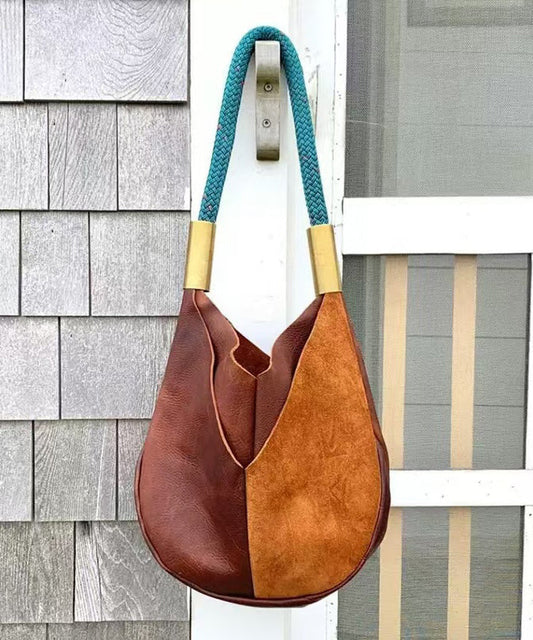 Boho Colorblock Asymmetrical Patchwork Faux Leather Shoulder Bags