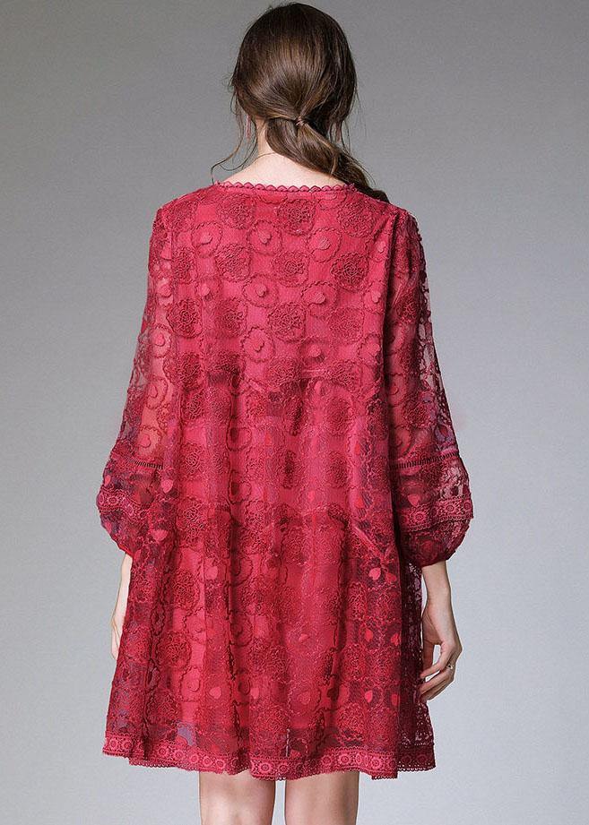 Mulberry O-Neck Tulle Spring Cute Long Sleeve Maxi Dress