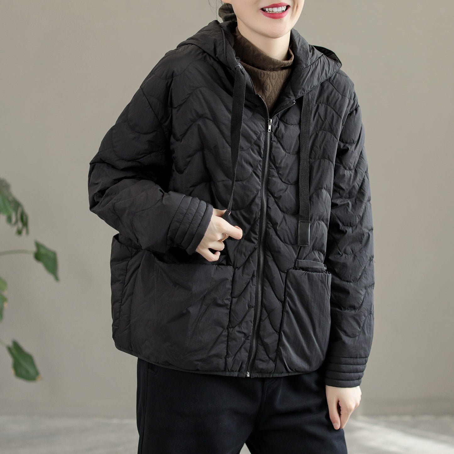 Women Winter Casual Loose Hooded Down Coat
