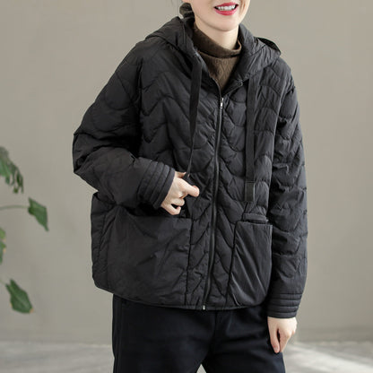 Women Winter Casual Loose Hooded Down Coat