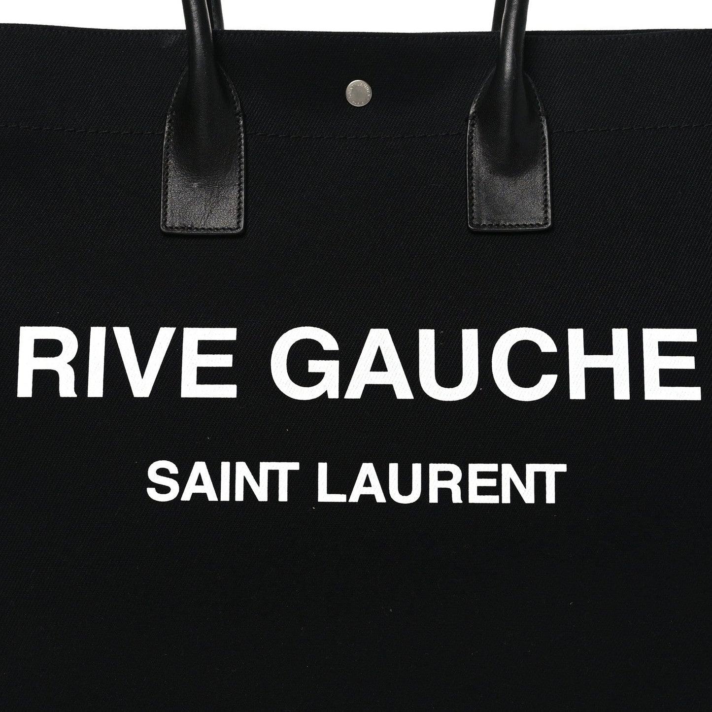 Linen Calfskin Rive Gauche Tote Black