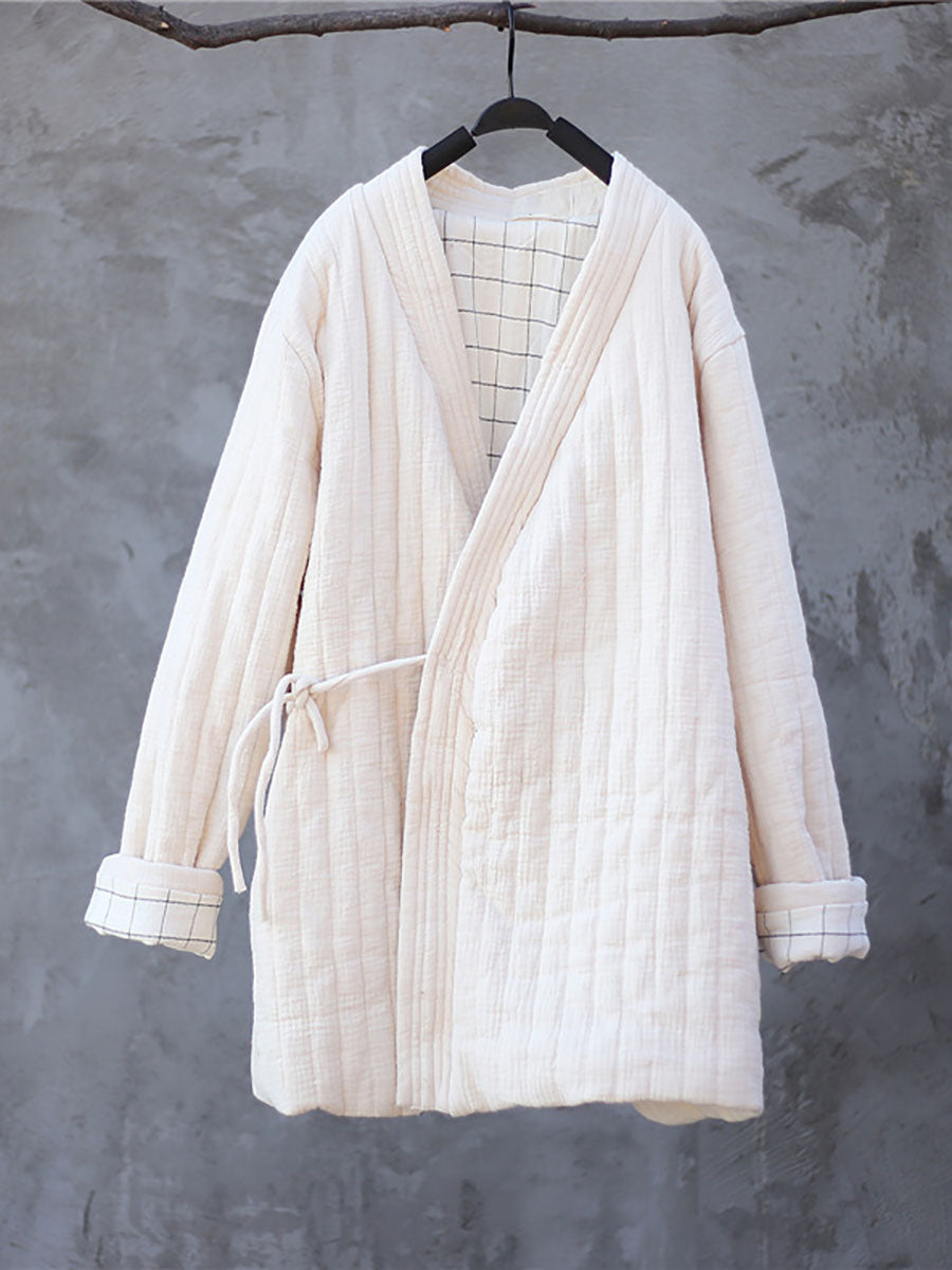 Women Winter Chinese Style Drawstring Pocket Coat