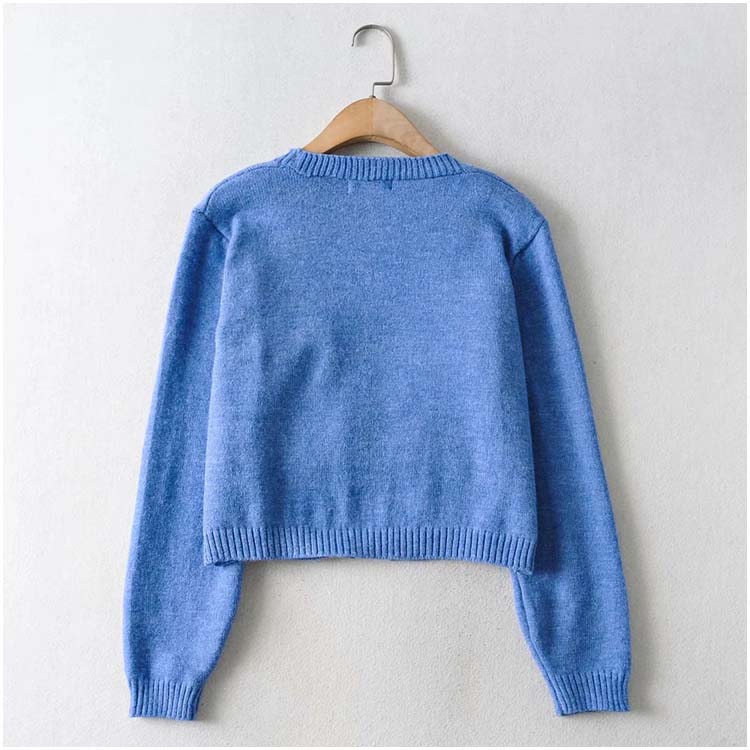 Vintage flower embroidery short loose cardigan top coat  7212