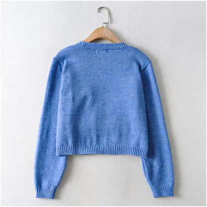 Vintage flower embroidery short loose cardigan top coat  7212