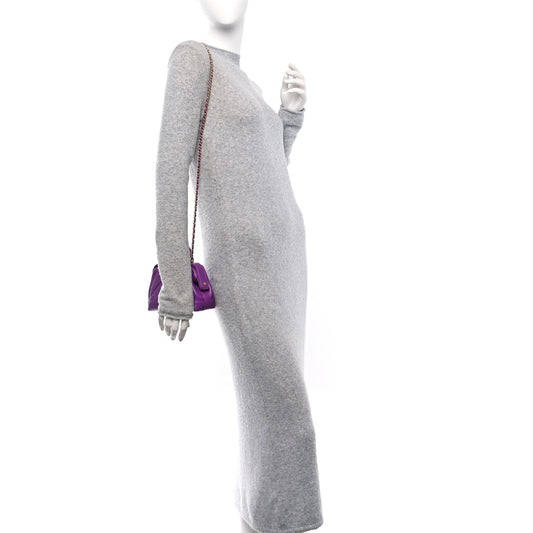 Shiny Lambskin Quilted Mini Cocodoc Top Handle Bag Purple