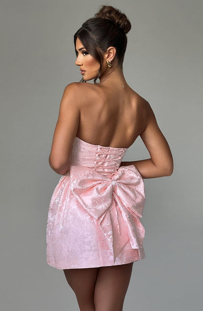Elenora Mini Dress - BLUSH/IVORY