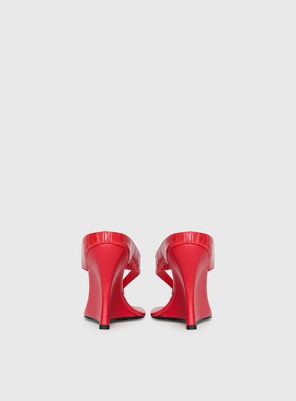 Nylah Wedge Heels Red Croc