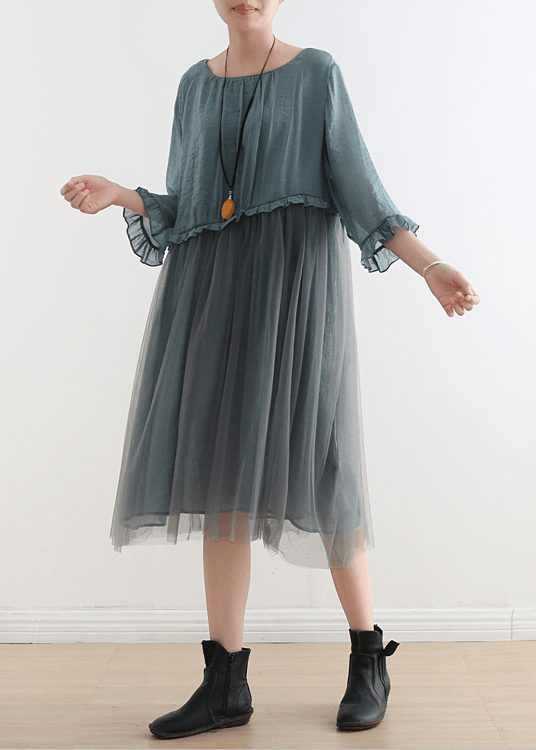 Light Print5 Tull Maxi dresses patchwork chiffon Summer Dresses