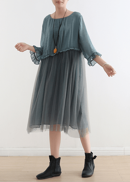 Light Print2 Tull Maxi dresses patchwork chiffon Summer Dresses