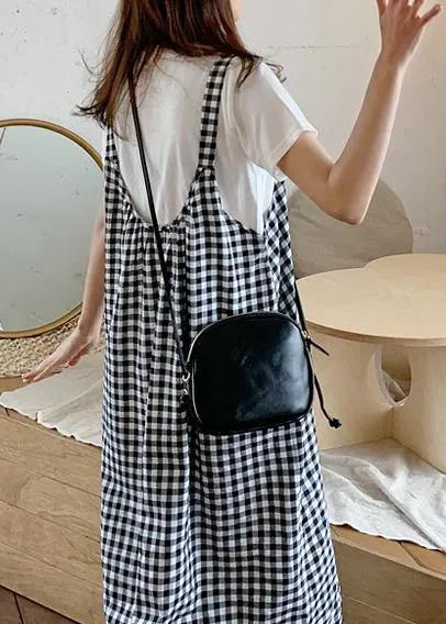 Simple plaid cotton clothes For Women Spaghetti Strap Maxi summer Dress
