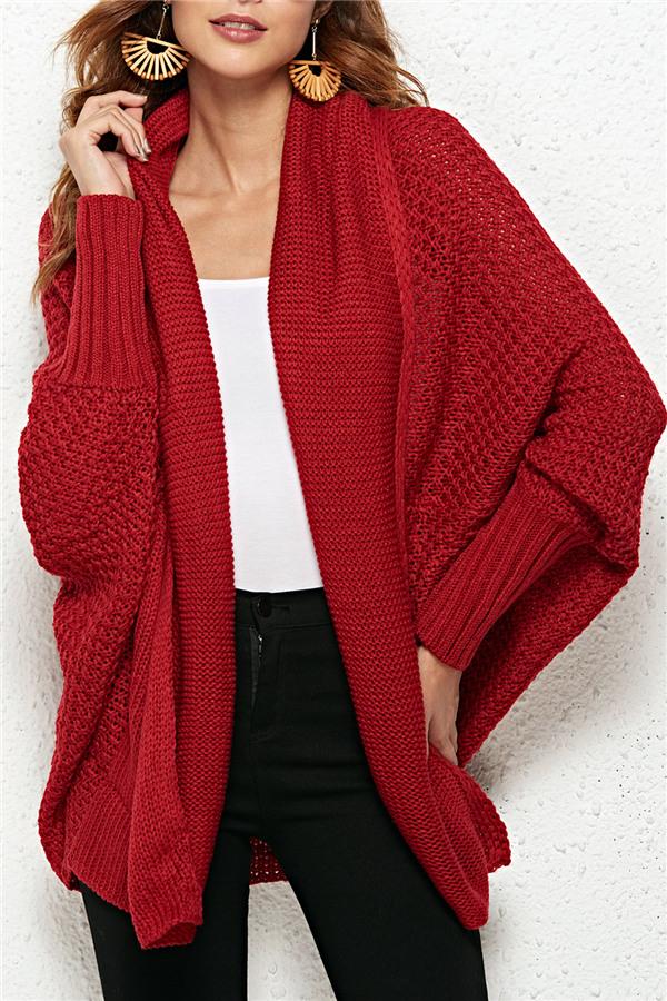 Colbie Dolman Cardigan - Red