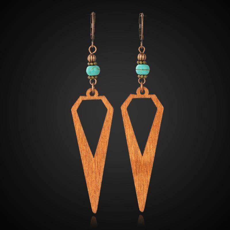 Bohemian Beaded Vintage Wooden Earrings