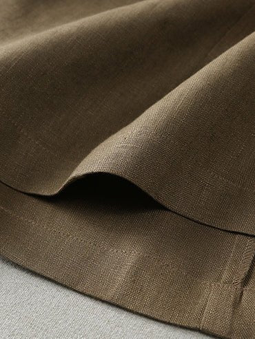 Solid Color Elastic Waist A-Line Casual Linen Skirt