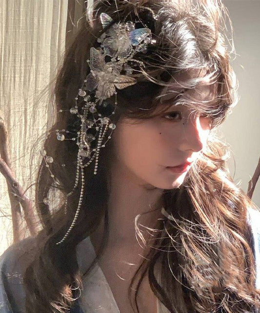 Cute Tassel Butterfly Bead Acrylic Hair Clip