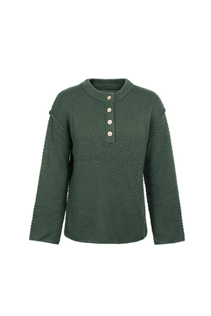 Round Neck Slit Pullover
