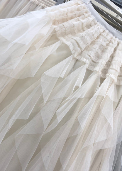 Casual Purple Asymmetrical Patchwork Elastic Waist Tulle A Line Skirt Summer
