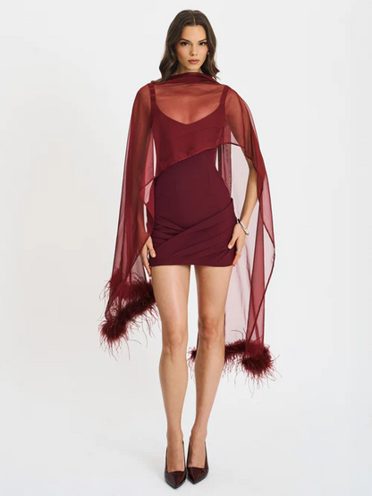 Sexy See-through Thin Shawl Mini Dress