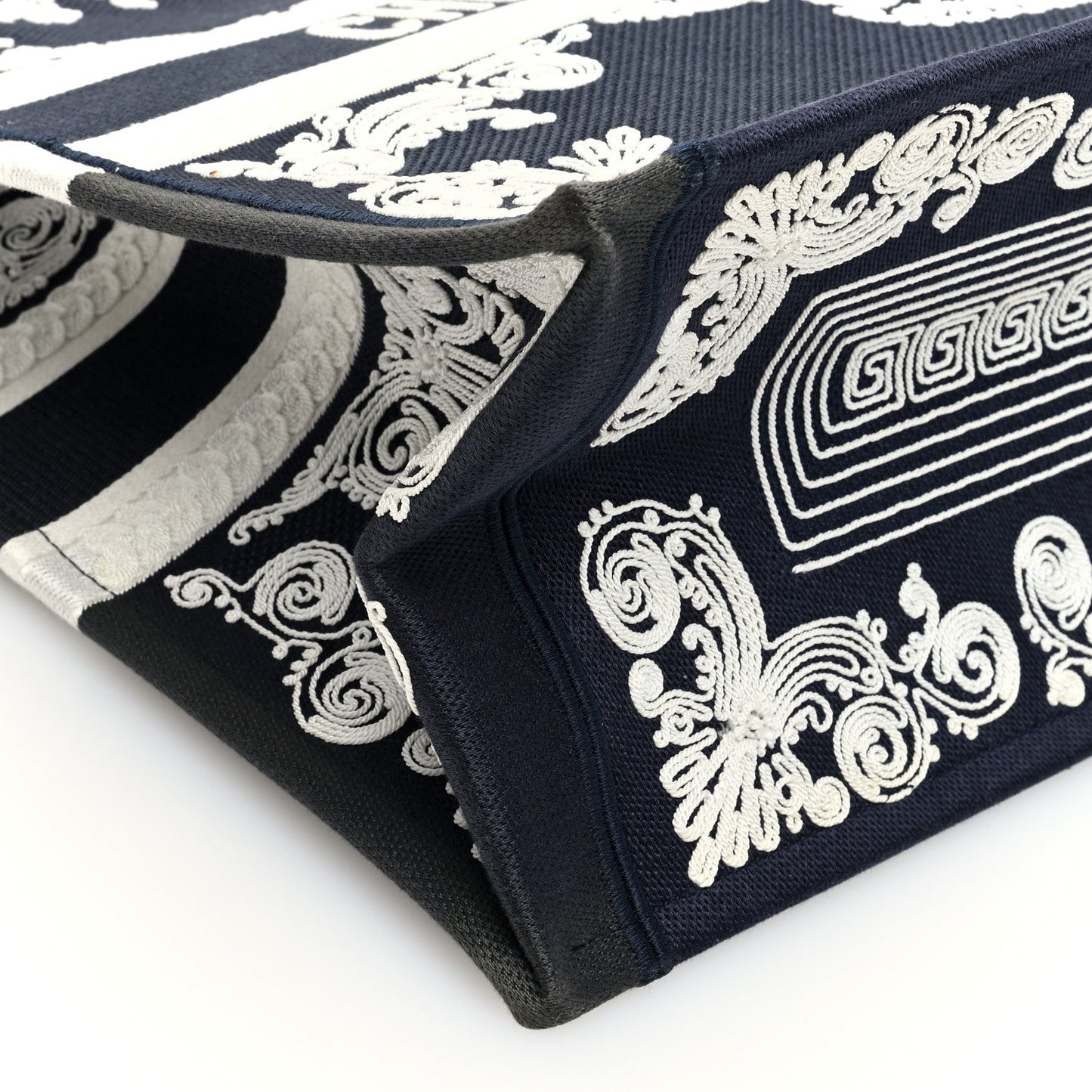 Canvas Embroidered Cornely Book Tote Blue White