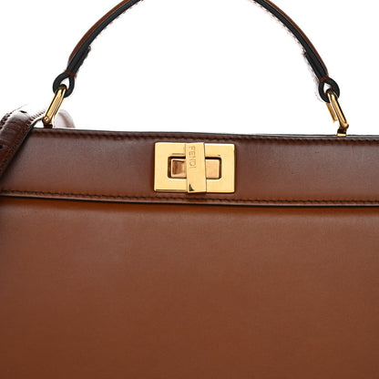 Vitello King Tamponato Medium Peekaboo I SEE U East West Satchel Cuoio