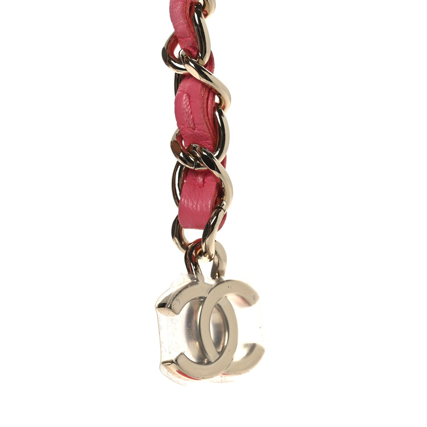 Lambskin Quilted CC In Love Heart Waist Belt Bag With Chain Pink