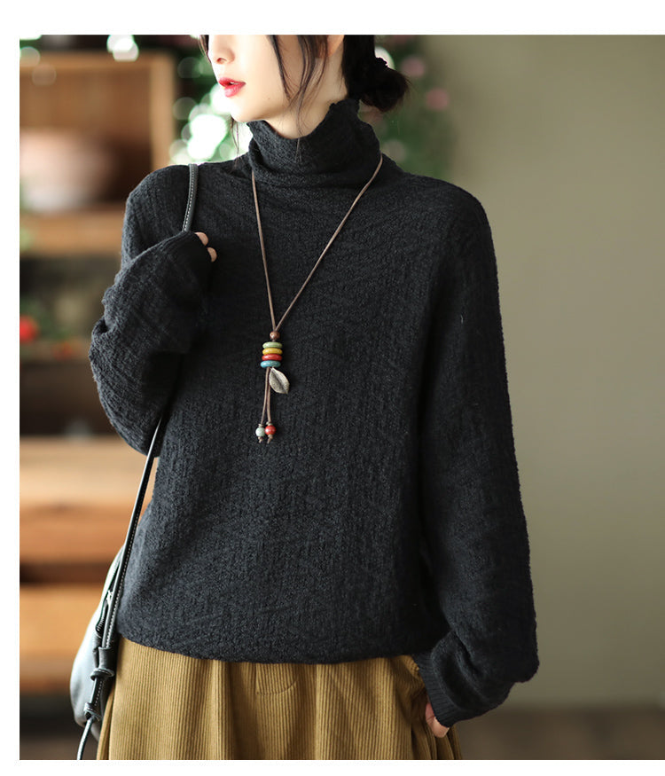 Vintage Jacquard Turtleneck Sweater