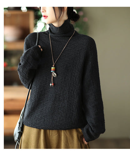 Vintage Jacquard Turtleneck Sweater
