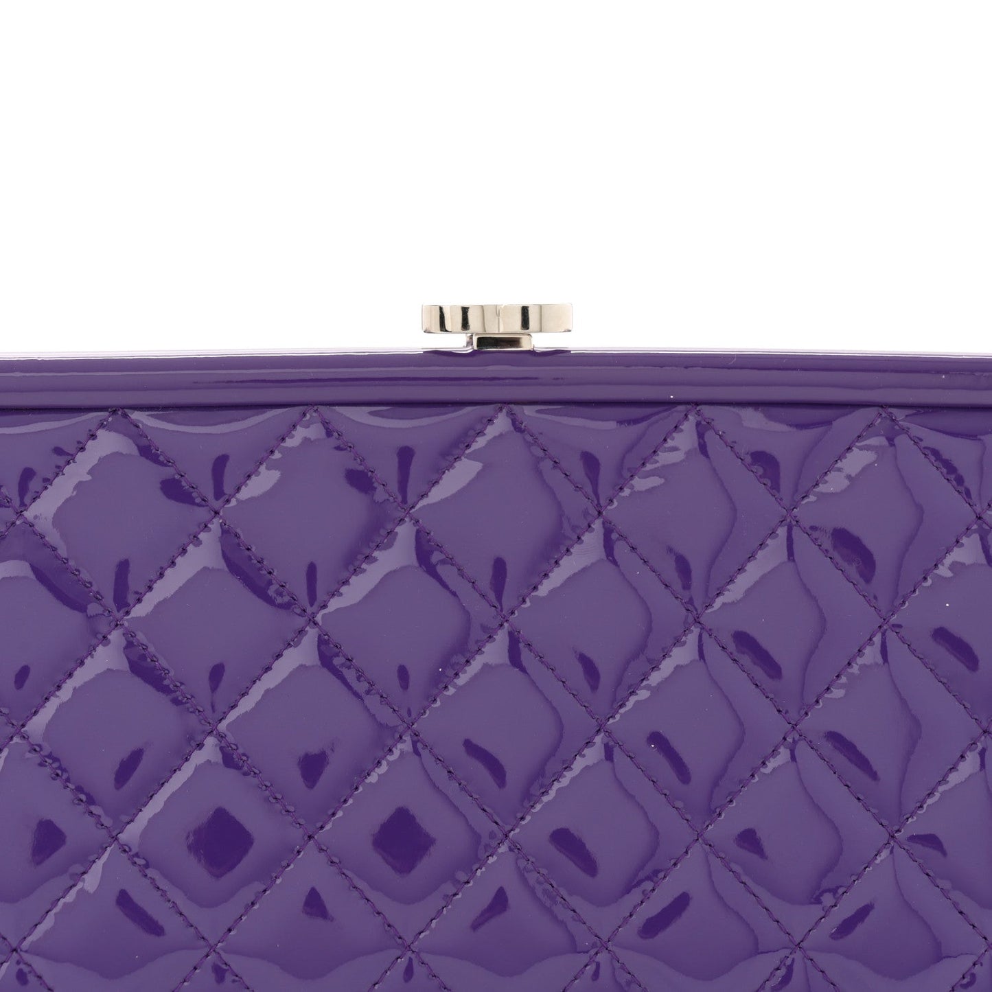 Patent Quilted Timeless Clutch Purple
