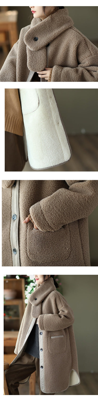 Fashion Mid-Length Sherpa Thermal Jacket