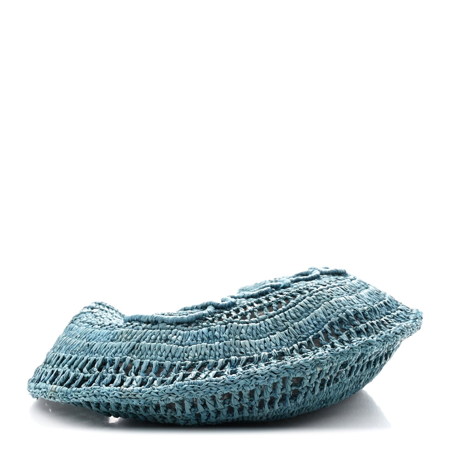 Raffia Calfskin Summer Banana Hobo Stormy Sea