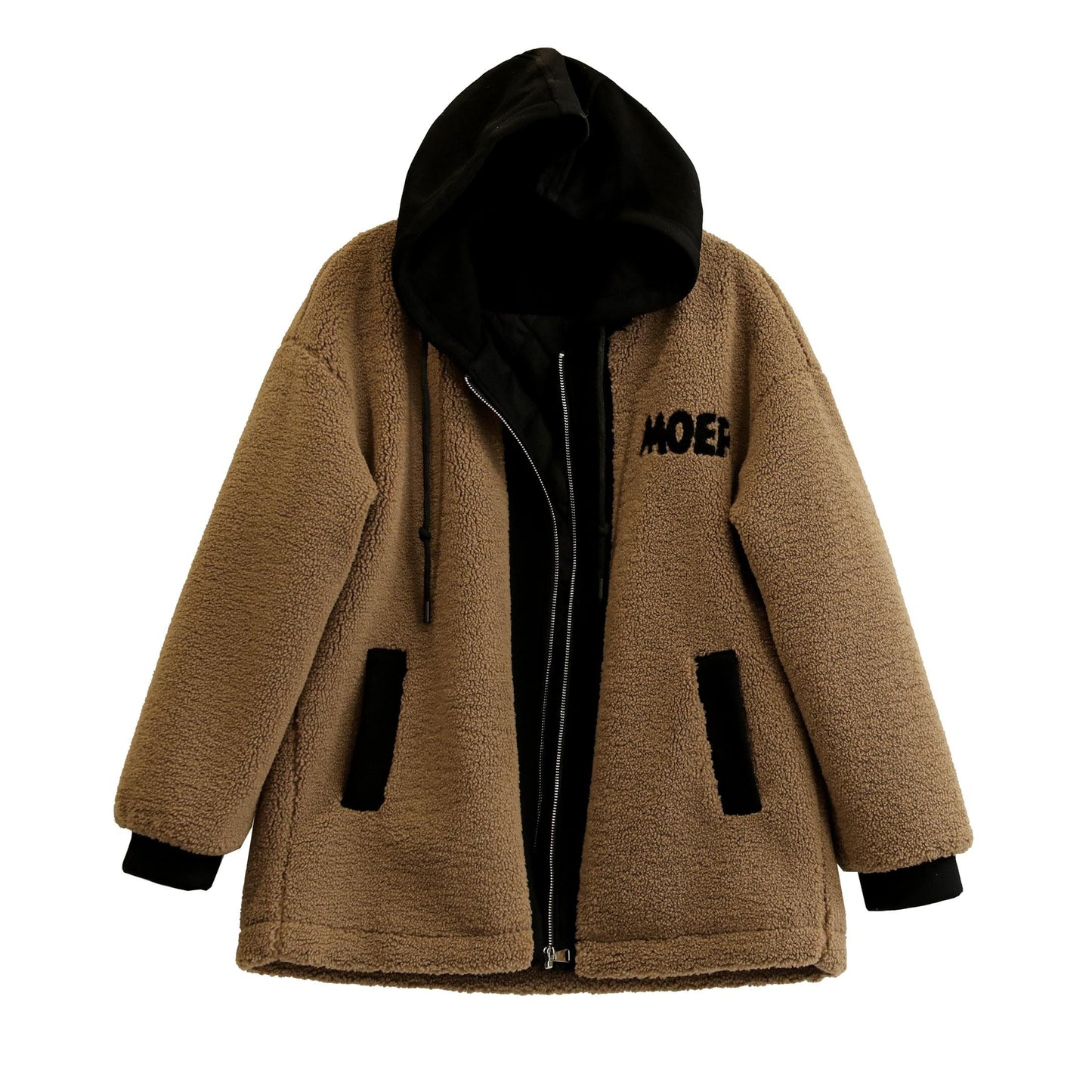 Winter Fashion Casual Berber Fleece Patchwork Coat