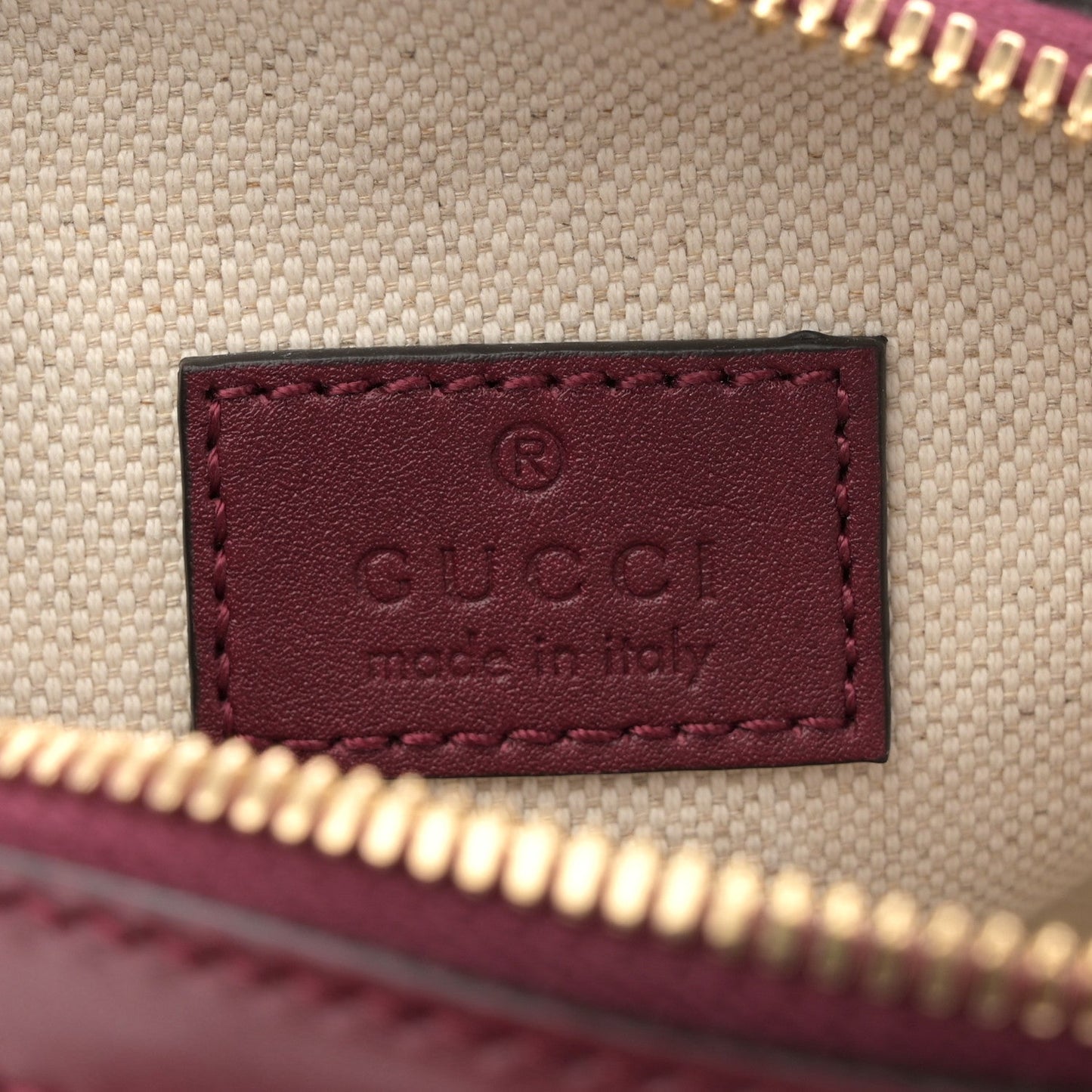 GG Supreme Monogram Textured Dollar Calfskin Web Super Mini Ophidia Top Handle Bowler Bag Rosso Ancora