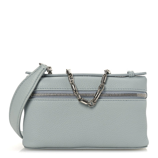 Grained Calfskin Extra Pocket Mini Pouch Minty Breeze