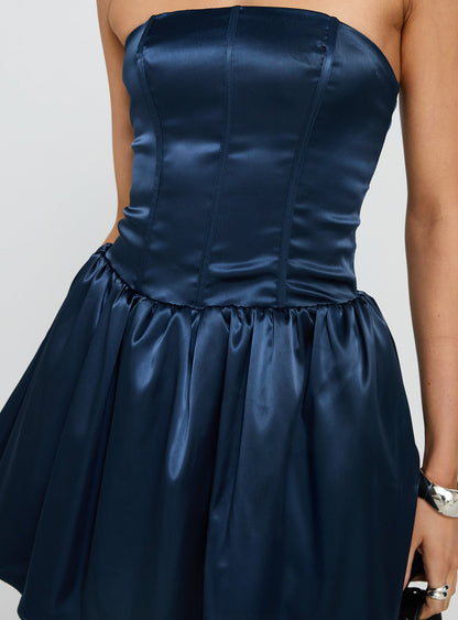 Forevermore Strapless Mini Dress Navy