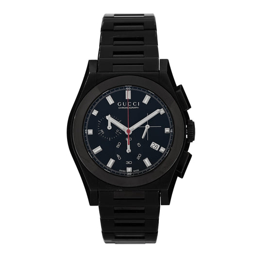 Stainless Steel 44mm Pantheon Chronograph Quartz Watch Black