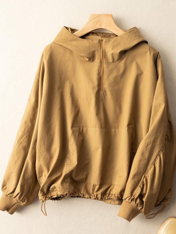 100% Natrual Fabric Literature And Art Vintage Loose Top Hoodie