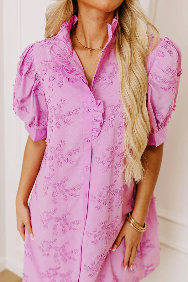 Sunday Brunch Embroidered Mini Dress In Lavender