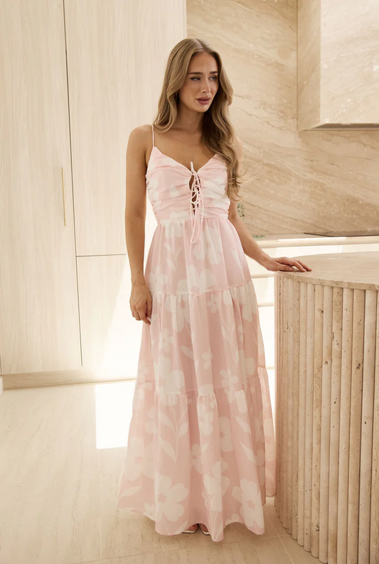 Sexy Sling Deep V Strap Printed Dress