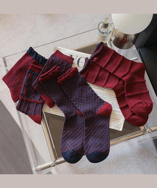 Autumn And Winter Women's Jacquard Mid Calf Socks