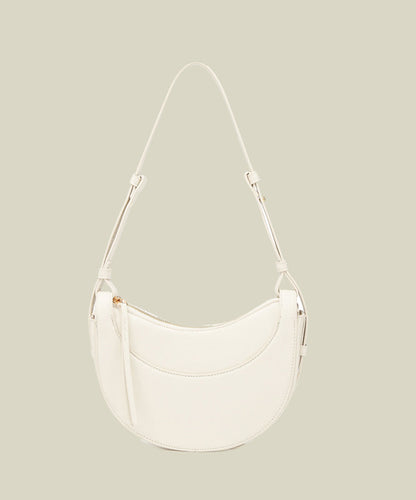 Style Brown Solid Durable Versatile Faux Leather Saddle Bag