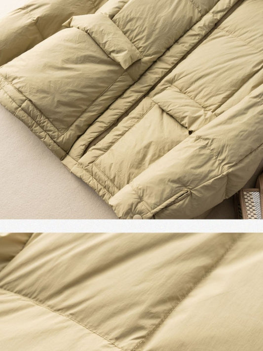 Lightweight Fashion Thickened Pockets Loose Down Jacket
