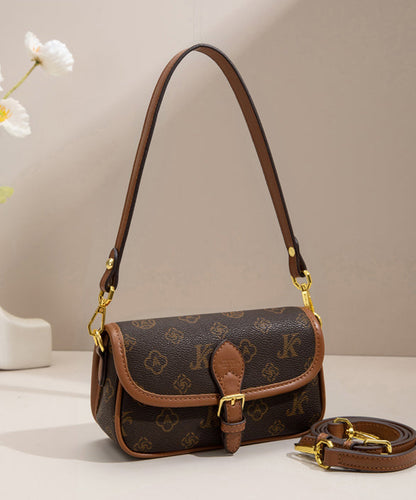 Vintage Brown Jacquard Faux Leather Micro Bag
