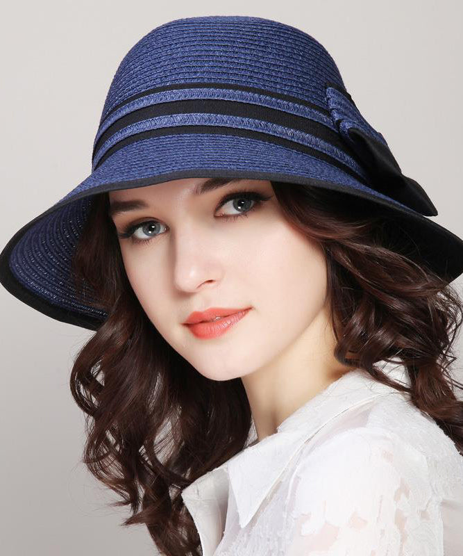 Korean Version White Versatile Foldable Straw Woven Bucket Hat