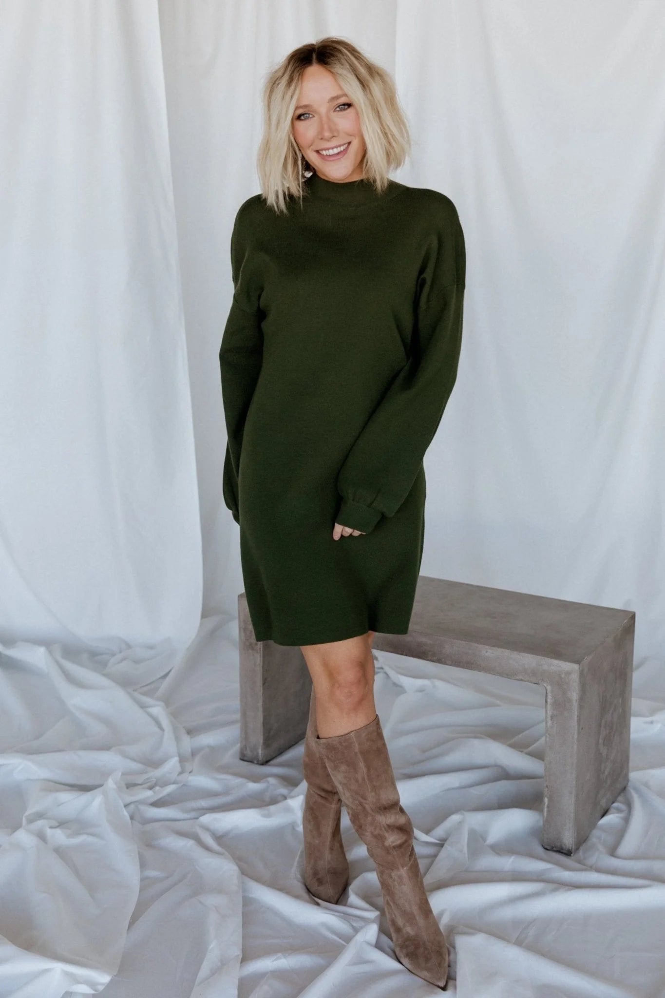 Jennings Sweater Dress | Deep Olive