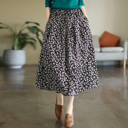 Cozy Retro Fashion Cotton A-Line Skirt